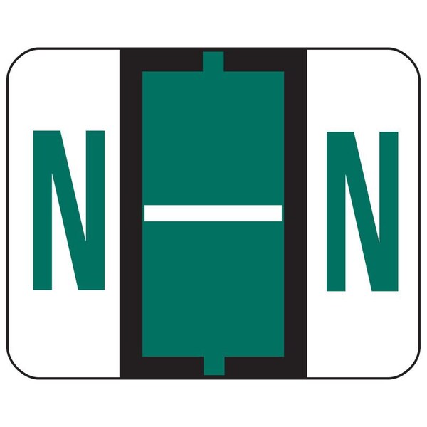 Smead Label, Bccr, Endtab, "N", Dkgrn Pk SMD67084 - main